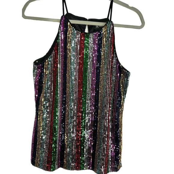 INC Rainbow Sequin Top Medium - Picture 8 of 11